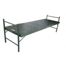 戶外野戰(zhàn)折疊鋼塑折疊床680鋼塑兩折床便攜式軍綠色折疊床